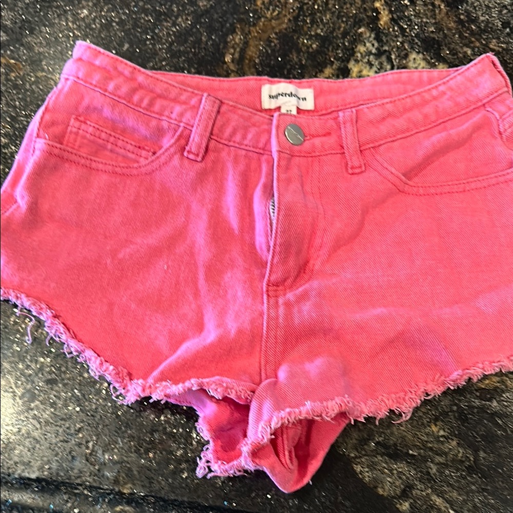 Women's Pink Denim Shorts